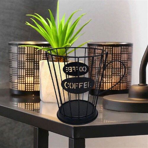 Iron Art Coffee Cup Shape Retro Home Coffee Capsule Storage