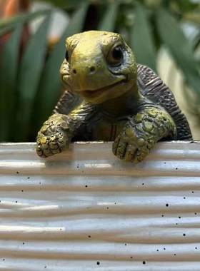 小乌龟盆挂缸挂创意树脂装饰品摆件鱼缸水池造景
