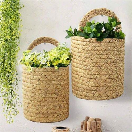 Garden Plant Flower Pot Handmade Rattan Storage Basket