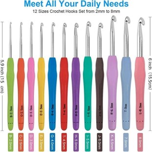 Crochet Hooks Set Colorful Yarn Crochet Kit for Beginners Kn