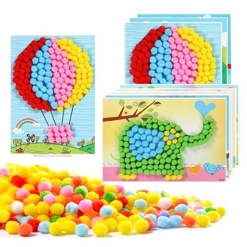 5Pcs DIY Craft Toys Button ers Pompom ers Diamond ers Painti