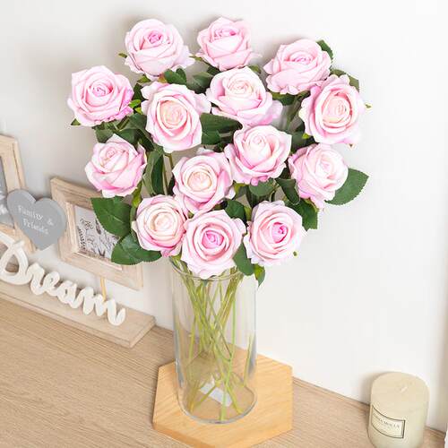 5pcs Artificial Rose Flowers Silk Long Branch Bouquet for We