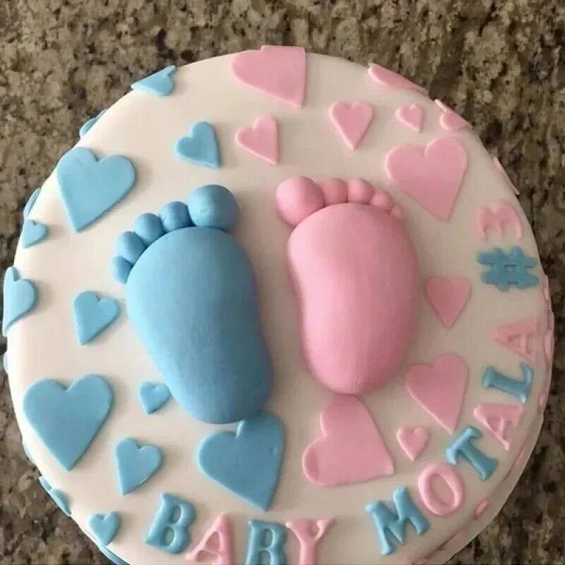 1PC Cake Mold Baby Foot Silicone Mold Chocolate Fondant Cake - 实物图