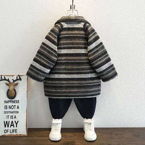 Childrens woolen coat autumn and winter new baby boys padde