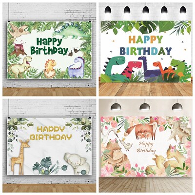 Happy Birthday Backdrop Banner Large Black Gold Balloon Star