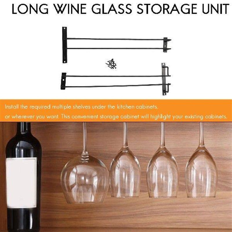 Large Stemware Wine Glass Hanger Rack Under Cabinet Kitchen图片