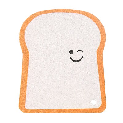 Creative Toastshaped Natural Wood Pulp Sponge for Kitchen Di