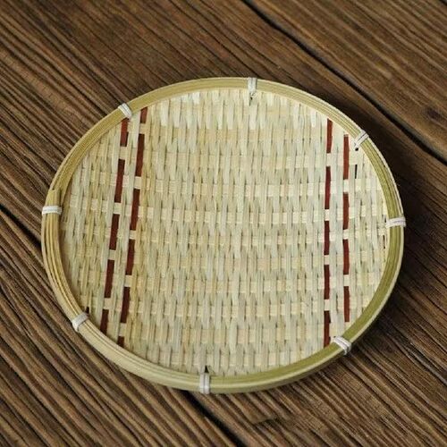 Home Round Shape Handmade Bamboo Weaving Sieve Fruit Tea
