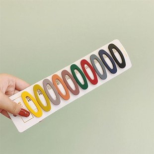 10Pcs/pack Simple Candy Color Geometric Rectangle Hairpins W