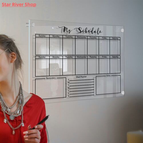 Reusable Acrylic Dry Erase Calendar Monthly Calendar Whitebo