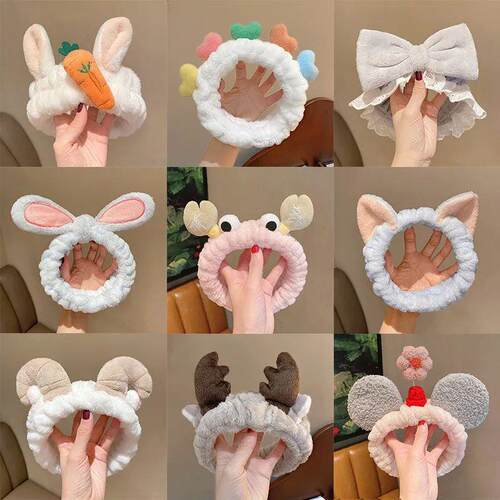 cute carrot Plush face wash hair band winter warm letter rab