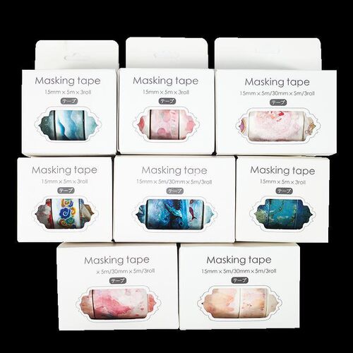 3 Rolls Washi Masking Tape Set Petal Animal Flower Paper Mas