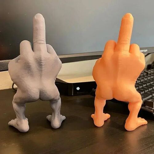 Middle Finger Figure With Legs Office Desk Resin Ornaments C