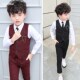 Blazer Kids Set Plaid Tod Clothes Vest Wedding Boy Waistcoat
