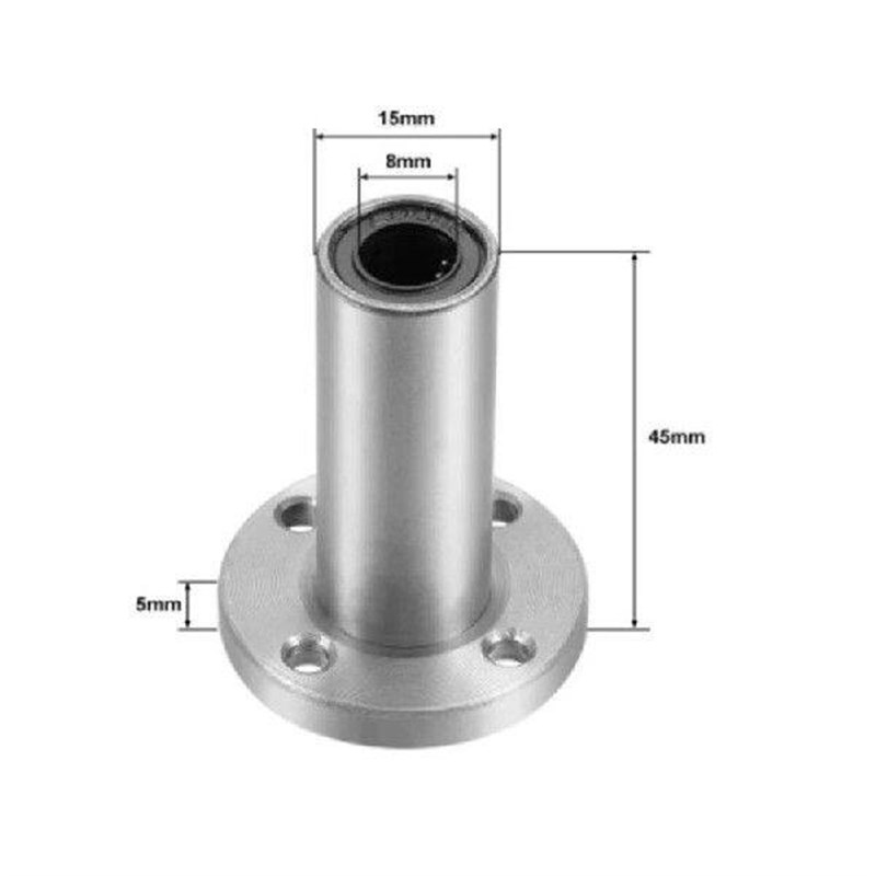 4PCS 8Mm LMF8LUU Long Type Round Flange Coupling Linear - 实物图