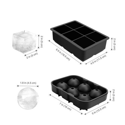 Silicone ice cube tray bar whiskey large square ice mold wit