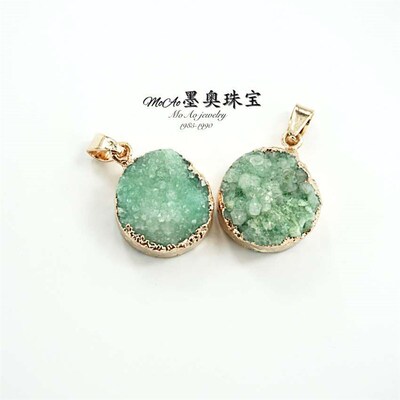 Natural Stone Sprout Cluster Pendant Rough Stone Gilt Crysta