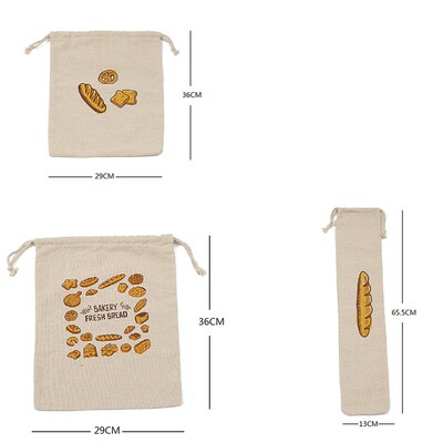 Bread Bags Reusable Drawstring Bag For Loaf Homemade Artisan