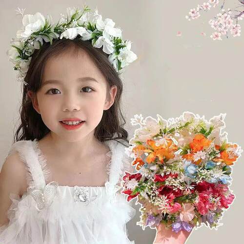Artificial Flower Hair Hoops Princess Girl Bridal Wedding Wr