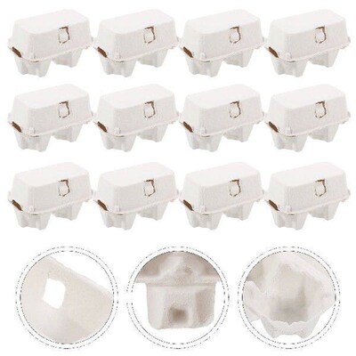 12pcs Egg Cartons Pulp Egg Cartons Chicken Packing Box Egg