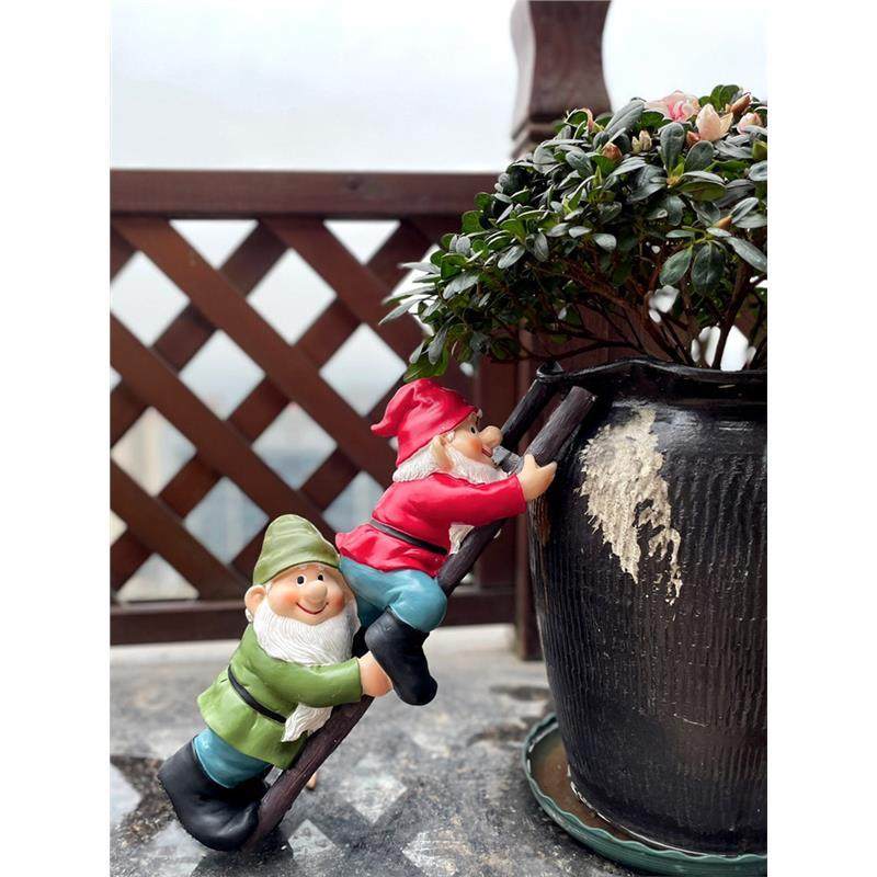 花园摆件可爱小矮人爬梯精灵庭院阳台露台花盆花架造景装饰摆件,家居饰品,户外/庭院摆件,淘宝优惠券,粉丝福利购,淘宝优惠卷