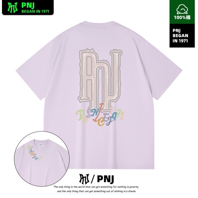 美式高街小众印花短袖纯棉透气夏季宽松百搭通勤情侣套头上衣