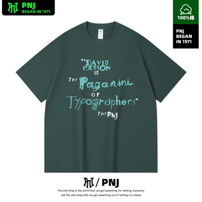 美式花体简约字母印花夏季百搭通勤纯棉短袖男女同款宽松半袖