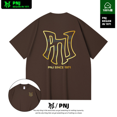 潮牌字母渐变线条纯棉美式正肩短袖t恤女休闲新款设计感小众半袖