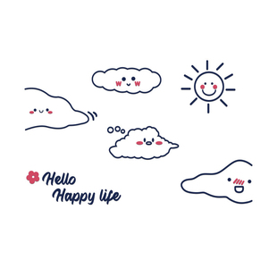 网红白云朵儿童房间墙面装 饰布置用品女孩卧室公主牀头背景贴纸画