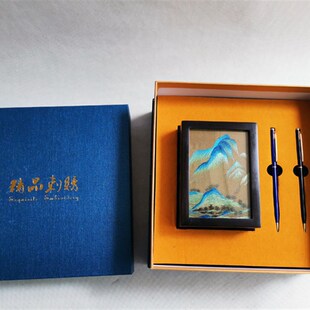 湘绣笔筒摆件手工双面刺绣企业礼品礼物文创伴手礼