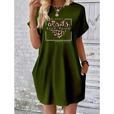 Womens Summer Loose HALF HOOD HALF HOLY Print Round Neck