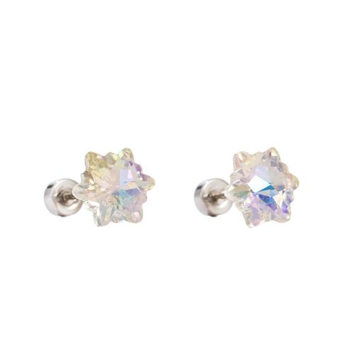 Flashing Millennium Eight-side Zircon Ear Bone Stud Women Gr