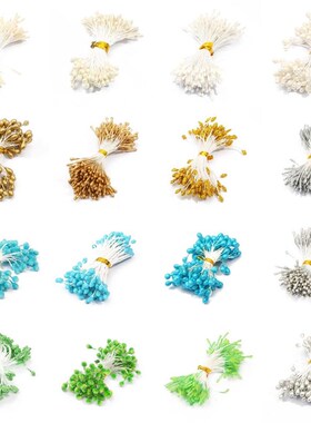 90pcs Double Heads DIY Artificial Mini Pearl Flower Stamen P