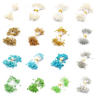 90pcs Double Heads DIY Artificial Mini Pearl Flower Stamen P