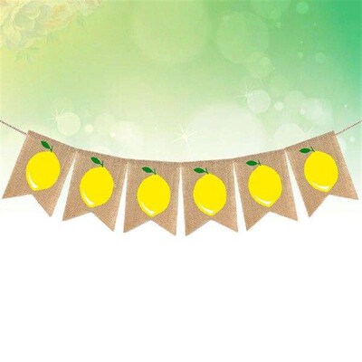Burlap Banner Summer Lemon Themed Hanging Bunting