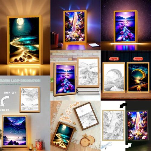 Table Decoration Light Painting Photo Frame Modern Landscape