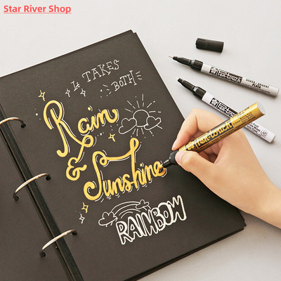 Silver Gold Permanent Metallic Marker Pens 0.7/1.0/2.0mm Stu