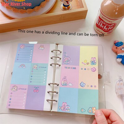 50sheets A6 Cartoon Ring Binder Paper Refill Notebook Cute D