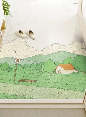 JOJOS L. PD.Fir.绿色小清新地垫玄关进门除尘防滑地垫  杉青