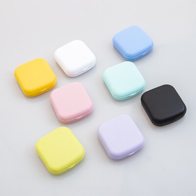 Macaron Color Eye Contact Lenses Cases Girl Black Purple Con