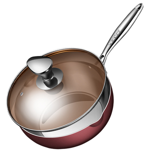 31L不锈钢炒锅电磁炉专用炒菜锅铁锅家用煎煮炒一体无涂层不粘锅