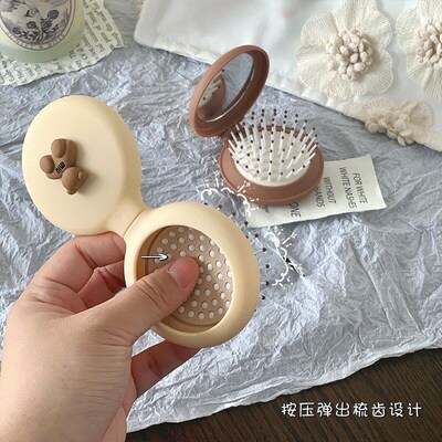 Cute Comb Mirror Foldable Mini Comb for Girls Massage CombMi