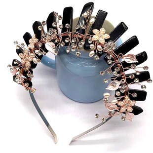 Women Raw Quartz Crystal Pageant Crown Cosplay Hair Accessor