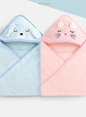 Cartoon Animal Baby Bath Towels Soft Newborn Hooded Towel Bl