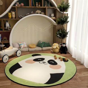 圆形儿童房客厅地毯卧室202年新款 床边毯免洗可擦房间免打理地垫