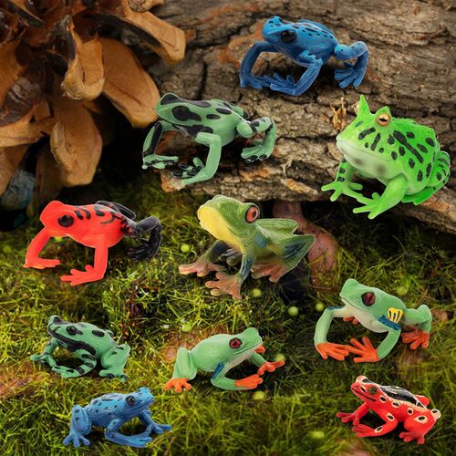 12 Pack Mini Rubber frog squishy Figure Toys Sets for Decor