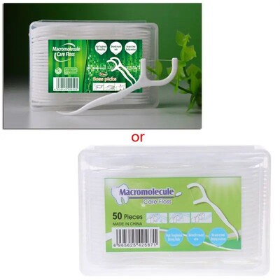 50pcs Dental Floss Flosser Picks Teeth Toothpicks Stick Toot