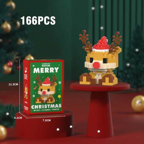 Christmas Building Block Santa Claus Snowman Elk Tree Micro
