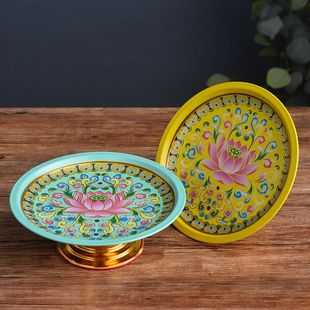 骏澜斋供果盘供盘果盘家用供奉合金贡盘上供用品香薰炉果盘供盘