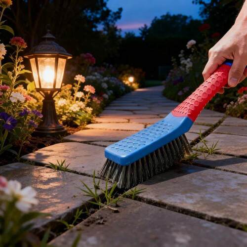 Outdoor Steel Wire Brush with Plastic Handle Grip Cleaning B